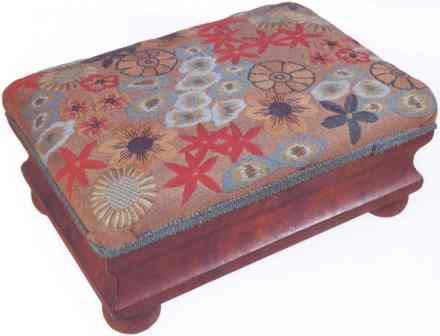 #422 Flowers Footstool Or Pillow