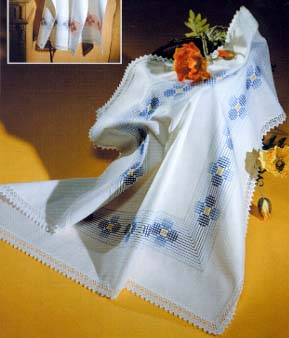 #27847 -- 2-way Huck - blue flowers